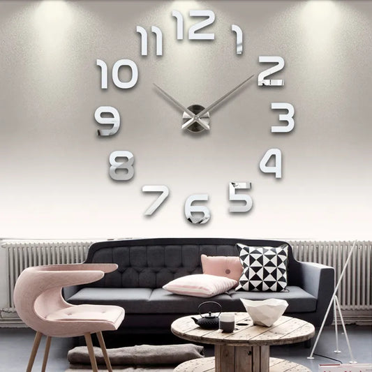 3D Wall mirror clock